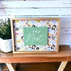 Rustic Butterfly "Our Nest" 9×12" Wall Decor Gallery Sign
